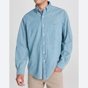 Ralph Lauren Chambray Blue Denim Button Down Short